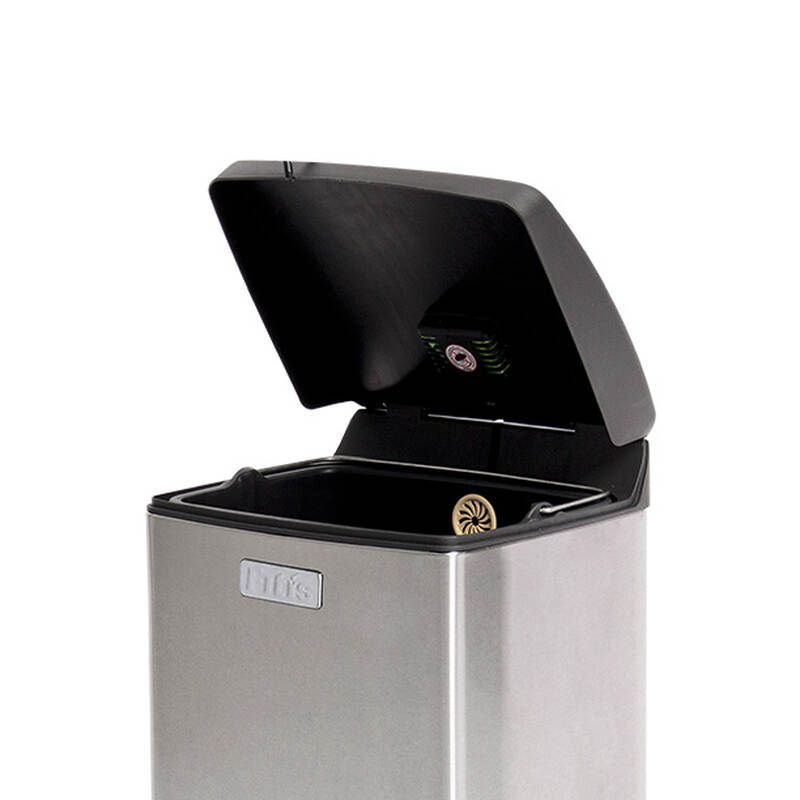 Th&ugrave;ng R&aacute;c Inox Fitis Premium 15L - Vu&ocirc;ng đạp thấp - 3 M&agrave;u (Inox mờ, Trắng, Đen) - SPS1-901, SPS1-904, SPS1-903 image number null